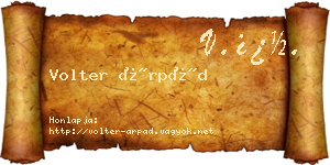 Volter Árpád névjegykártya
