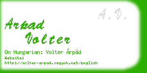 arpad volter business card